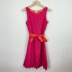 Garnet Hill Eyelet Lace A Line Sun Dress Pink Size 4